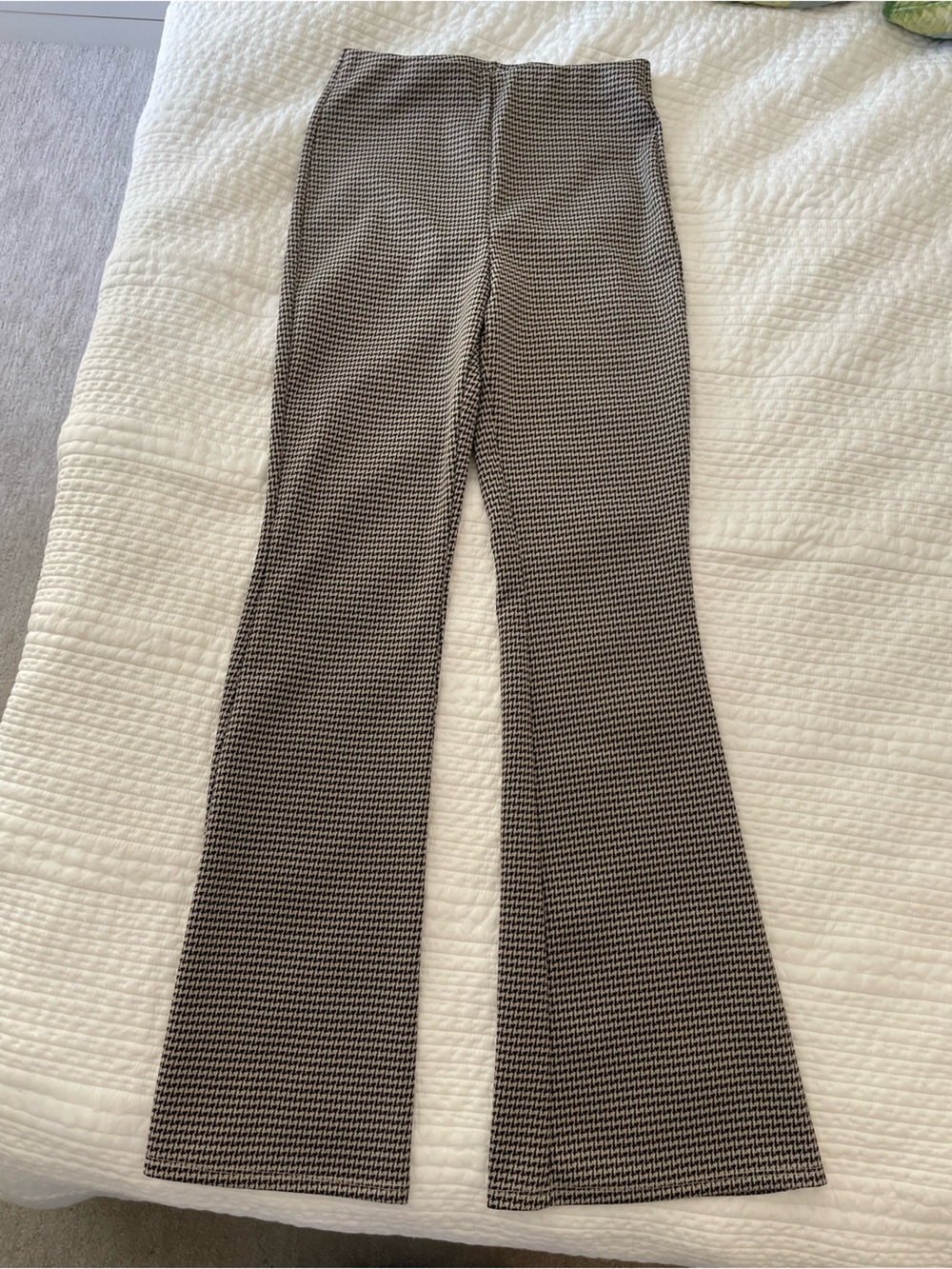 High-Rise Houndstooth Pull On Pants